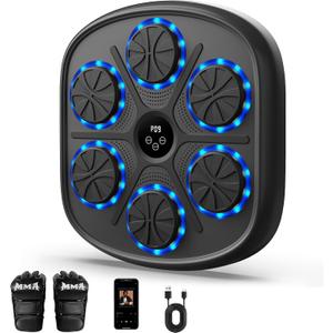 2025 Music Boxing Machine for Adults and Kids, Smart Bluetooth Boxing Machine Wall Mounted Music, Adjustable Hitting Sound Volume, Durable PU Material, Fitness/Lose Weight in Home