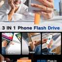 512GB Photo Stick for iPhone Flash Drive, Memory Stick Phone Storage for Photos and Videos Files Backup, Compatible with iPhone iPad Android PC, Plug & Play, No App Required (Cosmic Orange)