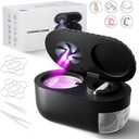 Ultrasonic Retainer Cleaner with Cleaning, Pumping, and Air-Drying Functions, 45kHz Retainer Cleaner Machine for Dentures, Mouth Guards, Braces, Toothbrush Heads, Jewelry (Black)