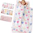 Toddler Nap Mat, Kids Sleeping Bag with Pillow & Minky Blanket, Boys Girls Extra Large Rolled Nap Mats for Preschool Daycare Camping Kindergarten