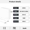 JEIBAO Mac Book Pro/Air Charger - 100W USB C Fast Charger Compatible with MacBook Pro/Air, M1 M2 M3 M4 M5, ipad Pro and All USB-C Laptops and Phones, 6.6ft Charger Cable