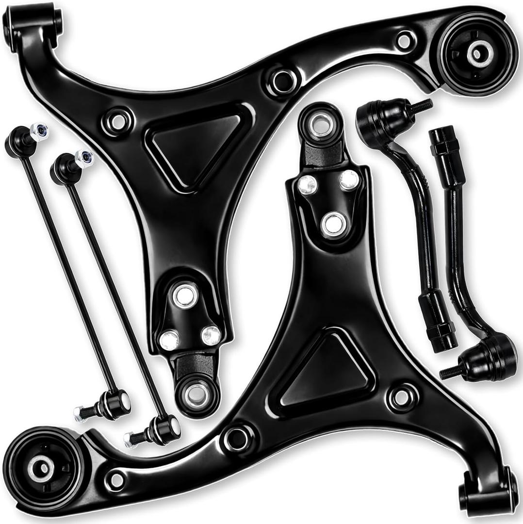 6pc Front Lower Control Arm Ball Joint Tie Rod Sway Bar End Link Compatible with Fit for Hyundai Sonata 2011 2012 2013 2014#OE K622360 K622361 K750436 K750437 ES800717 ES800718