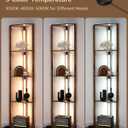 EDISHINE 64" LED Floor Lamp, Modern Floor Lamp with Shelves, Tall Standing Lamp with 3 Color Temperature, Stepless Dimmable Corner Floor Lamps for Living Room, Bedroom, Office, Burlywood
