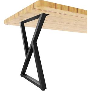 Metal Table Legs 28Height 17.7Wide Heavy Duty Desk Legs DIY Furniture Legs for Dining Table,Coffee Table,Office Desk Set of 2 (Z-shape)