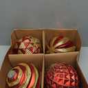 Alupssuc 6''/150mm Large Christmas Ball Ornaments, 4Pcs Christmas Tree Decor, Shatterproof Hanging Decorations with Hooks, Red & Gold Baubles for Xmas Tree, Wedding, Holiday and Party Decor