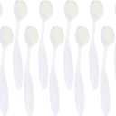 PATIKIL Blending Brushes for Crafts, 15 Pcs 4# Plastic Ink Blending Brushes Tool for Card Making Painting Card Making Stamping, White(White Hair)