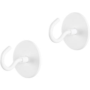 TONLEA 2 Pack Coat Hooks, Adhesive Hooks Wall Mounted, Heavy Duty Metal Wall Hooks for Hanging Coat, Scarf, Hat, Bag, Key, Towel (White)