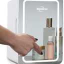 Koolatron Mirrored LED Mini Cooler/Mini Fridge for Cosmetics, Beverages, Food, or Medicines (6 Liters/6.3 Quarts), Small