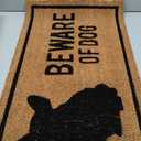 Frenchie Beware of Dog Natural Coco Coir Mat, Nonslip Welcome Doormat (17 x 30 in)