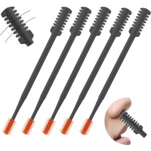 5PCS 2-in-1 Nasal Hair Cutter, 2026 Upgrade Double-Sided Nose Hair Trimmer, Manual Nose Trimmer Portable for Women and Men, Gray