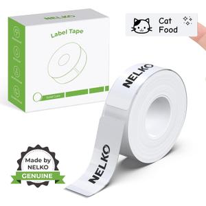 Nelko Genuine P21 Label Maker Tape, Adapted Label Print Paper, 14x50mm (0.55"x1.97"), Standard Laminated Labeling Replacement, Multipurpose of P21 Label Maker, 180 Tapes/Roll, 1 Roll, White