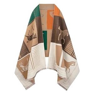 LE VONFORT Winter Pashmina Shawl Wraps for Women Silky Scarfs Travel Blanket Square Khaki