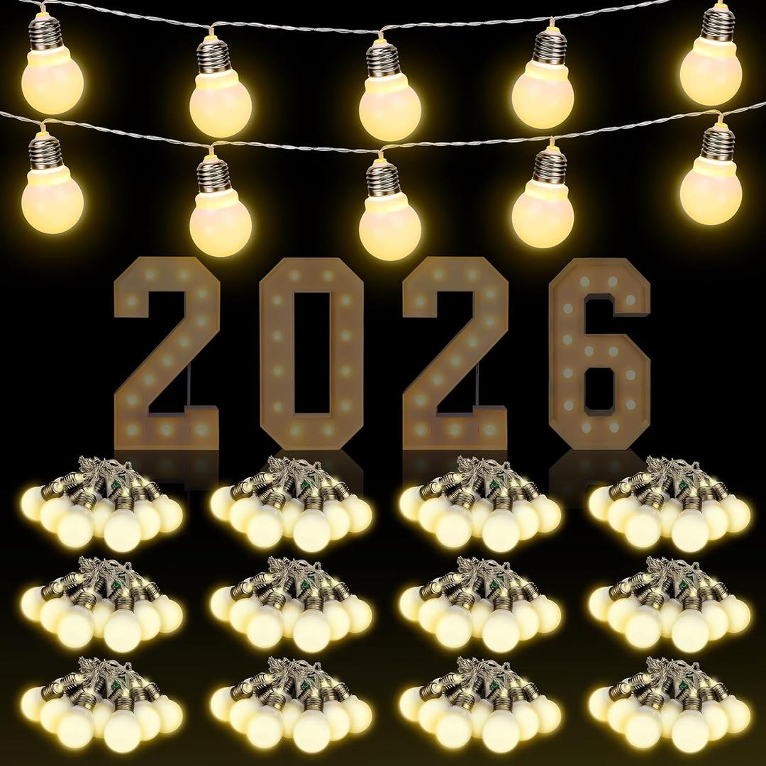 Retisee 12 Pcs Marquee Light String Bulbs13.8 ft Long for Marquee Letters Numbers 3 4 ft Tall Waterproof LED String Light for Indoor Outdoor Wedding Birthday Party Decor