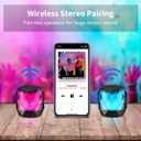 LFS Portable Bluetooth Speaker with Lights, Night Light Wireless Waterproof Speaker Magnetic, 7 Color LED Auto-Changing, Built-in microphone, TWS Stereo Pairing, Mini Speaker for Shower, Home, Outdoor