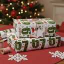 2 x 67 Christmas Wrapping Paper, Funny 6 7 Meme Gift Wrap for Xmas and Holiday Presents, Santa Meme Wrapping Paper for Kids Teens Family (Pink)