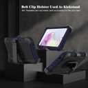 for Samsung Galaxy A35 5G Case with 2 Pack Tempered Glass Screen Protector, [Holster Series] Belt Clip Hard Tough Heavy Duty Rugged Shockproof Protective Cell Phone Case (Dark Blue)