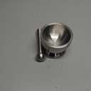 Bekith Mortar and Pestle Sets 18/8 Brushed Stainless Steel Spice Grinder Pill Crusher Molcajete Herb Bowl
