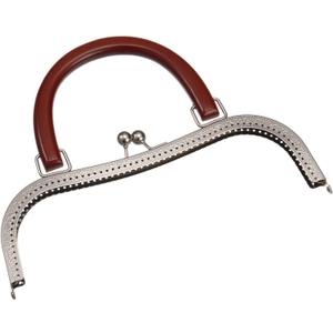 uxcell Metal Purse Frames - 10.6" Kiss Lock Clasp Frame Embossed Clutch Frame with Handle for Coin Purse Handbag Making DIY Craft, Silver