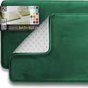 Clara Clark Bathroom Rugs, Ultra Soft Plush Bath Mat for Bathroom, Non-Slip, Velvet Memory Foam Set of 2 Bath Rugs, 17 x 24, Solid Hunter Green