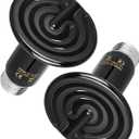 Simple Deluxe 25W Ceramic Heat Lamp, Reptile Heat Bulb Emitter, No Light Emitting Brooder Coop Heater for Amphibian Pet & Incubating Chicken, Black, 2 Pack