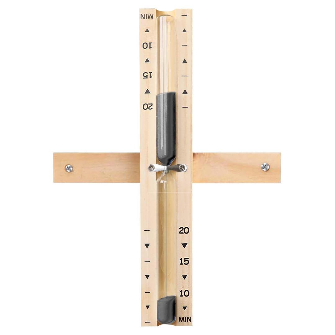 20 Minute Sauna Sand Timer, Heat Resistant Wooden Sauna Hourglass with Black Sand, Reloj De Arena,Black Sand Clock Hour Glass Timer