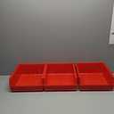 Akro-Mils 30235 AkroBins Plastic Storage Bins, Space-Saving Stackable Bins for Garage, Pantry, Craft Organization, 11" x 11" x 5", Red, 6-Pack