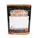 Teenyyou 47 Pcs Happy Halloween Trick or Treat Gift Bags Candy Cookie Goodie Skull Snack Stand Pouch Bags with Transparent Window for Halloween Party Favor Supplies Packaging, 8 x 6.5 x 2.5 Inch