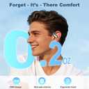 Open Ear Headphones, Bluetooth 5.4 Headphones Sports, Premium Sound with HD Mic Wireless Earbuds, 60H Long Battery Life, IP54 Water-Resistant, Lightweight Comfort Earphones for Running, Travel, Work