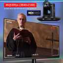 FoMaKo 4K 20X PTZ Camera HDMI with NDI and AI Auto-Tracking PTZ Camera,for Church Worship Education Conference Events,NDI 6 & NDI HX3 Certified(K20UHx3+KC608 Pro) BK20UH3