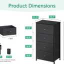 AODK Dresser for Bedroom with 4 Storage Drawers, Small Dressers Chest of Drawers Fabric Dresser with Sturdy Steel Frame, Black