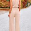 PRETTYGARDEN Jumpsuits for Women Casual 2026 Summer Sleeveless Wide Leg Pants Rompers One Piece Beach Vacation Spring Outfits (Beige, L)