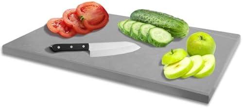 OUYIALY Ceramic Cutting Board for Kitchen 9x5.9 Inch, Marble Pattern Stone & Glass Non-Scratch Board for Cheese, Pastry, Chopping - Dishwasher Safe, Knife-Friendly