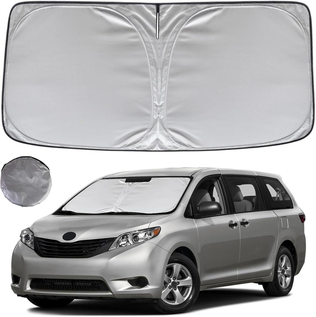 KAYZT Windshield Sun Shade for 2011-2020 Toyota Sienna Mini Van Foldable Sunshade Front Window Custom Fit Car Accessories