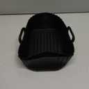 Silicone Air Fryer Liners 2 Pack, Reusable Liners Compatible for Ninja Foodi DZ201, DZ401, DZ550, COSORI, Chefman, Instant Air Fryer, and 6-in-1 8-10QT Air Fryer Baskets (Black)