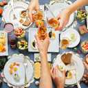 Christmas Snowflake Placemats Set of 4 Scalloped Let it Sonw Cotton Linen Placemats 13.5 Inch Embroidery Winter Table Mats for Christmas Xmas Party Supplies Home Kitchen Dining Table Decorations