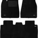 WENNEBIRD Superior Carpet Floor Mats for 2021-2026 Tesla Model X 5 Seats (Not for 6 Seats & 7 Seats & Chrome Rails), 0.6-Inch Ultra-Thick, Noise-Reducing, All-Weather Waterproof Anti-Slip 3-Pc Set