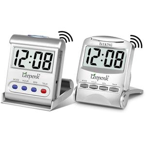 LEEPENK Talking Clocks for Blind Elderly,Hearing Impaired Alarm Clock,English Language Battery Operated Digital Clock for Seniors (1 Pack)
