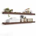 Emaraly Floating Shelves for Wall,Wall Shelves for Decor Storage,Display Shelving 36 inch Set of 2,Wall Mounted Wood Shelf for Bedroom,Living Room,Bathroom,Kitchen,Brown (2pcs,Brown)
