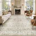 Washable Area Rugs 9x12: Neutral Beige Rugs for Living Room
