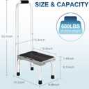 HBTower Aluminum Step Stool with Handle for Elderly, Lightweight Step Stools for Adults Seniors with Non-Slip Rubber Feet, Stepping Stools for Bedroom Kitchen Bathroom, Bed Steps for High Beds