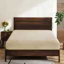 2 Pack Twin Size 100% Egyptian Cotton Fitted Sheets 600 Thread Count 16" Deep Pocket, Ultra-Soft Hotel Luxury, Durable, Breathable and Comfy Bottom Sheet (2Psc Twin Fitted Sheet, Beige)