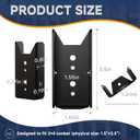 50PCS 2x4 Fence Brackets - Black Powder Coated 18 Gauge 2x4 Brackets for Wood Deck Rail to Post, Heavy Duty Steel Deck Railing Connectors 2 x 4 with Pre-Drilled Screw Holes