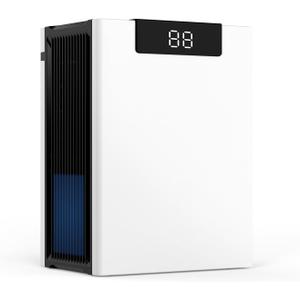 Dehumidifier, 98 OZ Dehumidifiers for Home, (1000sq.ft) Dehumidifier Washable Air Filter, Dehumidifiers for Basement, Bedroom, with Drain Hose, Auto Shut Off, 4/8/12 Timer Setting, White