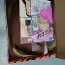 BrownBomb Cooper Blond Wear and Go Glueless Wigs Pre Plucked Pre Cut for Beginners Synthetic Lace Front Wigs For Woman With Bangs Long layered Straight 26 Inch Ginger Highlights 3 Seconds to Wear