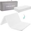 Lilian&Gema Pack and Play Mattress 38"x26"x1.5", Pack N Play Mattresses Pad for Play Pen and Playard, Premium Foam Playpen Mattress Topper with Washable Cover & Traveling Bag for Baby Toddler (White)