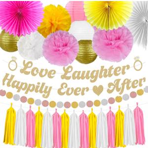 Wedding Bridal Shower Decorations - 18 Pcs Happily Ever After Decor
