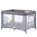 Pamo Babe Compact Pack and Play - Portable Crib for Baby, Lightweight Foldable Travel Playard with Mattress Pad & Carry Bag, Safe Breathable Travel Bed for Home, Trips & Family Visits, Cute Pattern (Grey)
