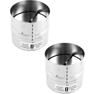 QWORK Draft Blocker 4 Inch Damper Stopper Duct Damper Backflow Preventer Inline Built-in Fan Vent Ventilation Vent Deflector, 2 Pack