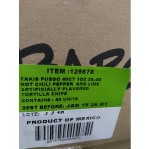 Takis Fuego, 3.25 Ounce (Pack of 40). Jan/15/2026