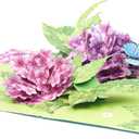 2 x Liif Hydrangea Blossoms Butterfly 3D Greeting Pop Up Mother's Day Card, Spring, Summer, Anniversary, Fathers Day, Get Well, Thinking Of You,With Message Note & Envelop,Large Size 8x6 Inch (Purple & Pink)